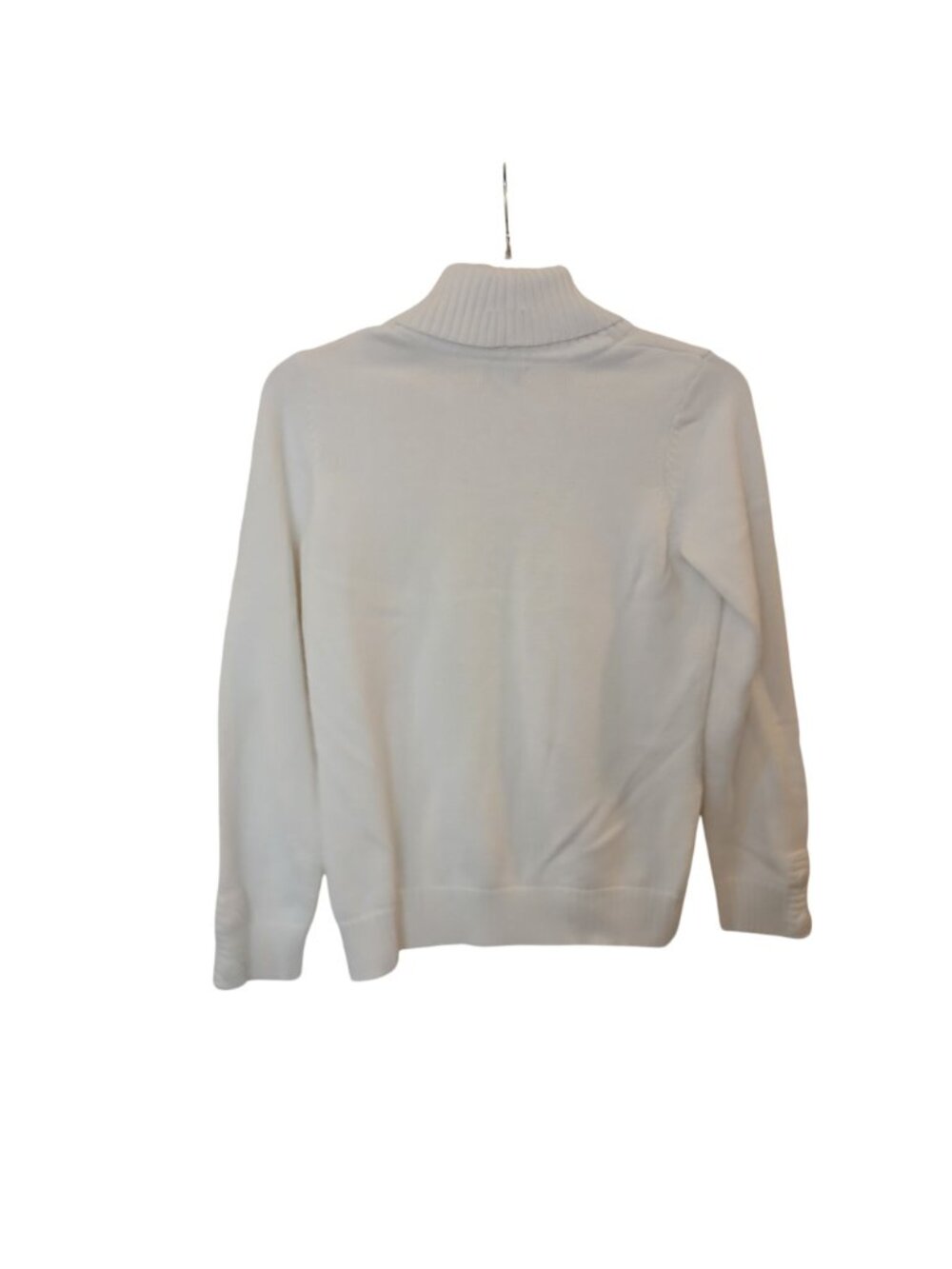 Croft & Barrow Womens White Shawl Collar Sweater M 100% Cotton #D-20 - Picture 2 of 9